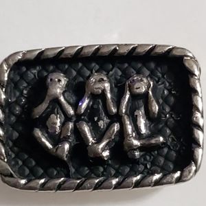 Sterling Silver See No Evil cuff links